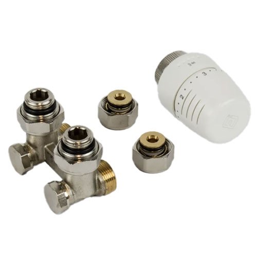 Aansluitkit voor radiator, Begetube, H-blok met nippel, voor muuraansluiting