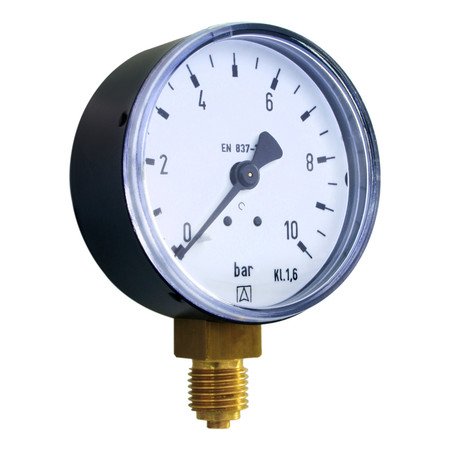 Manomètre à cadran, Euro-Index, Ø 63 mm, 0 à 6 bar, raccord radial 1/4"