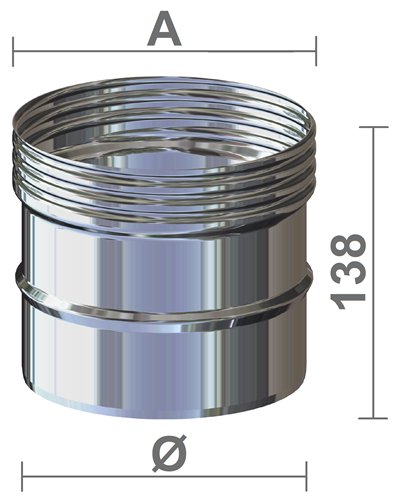 Raccord flexible-rigide inox, Stabile FX, Ø 130 mm, mâle