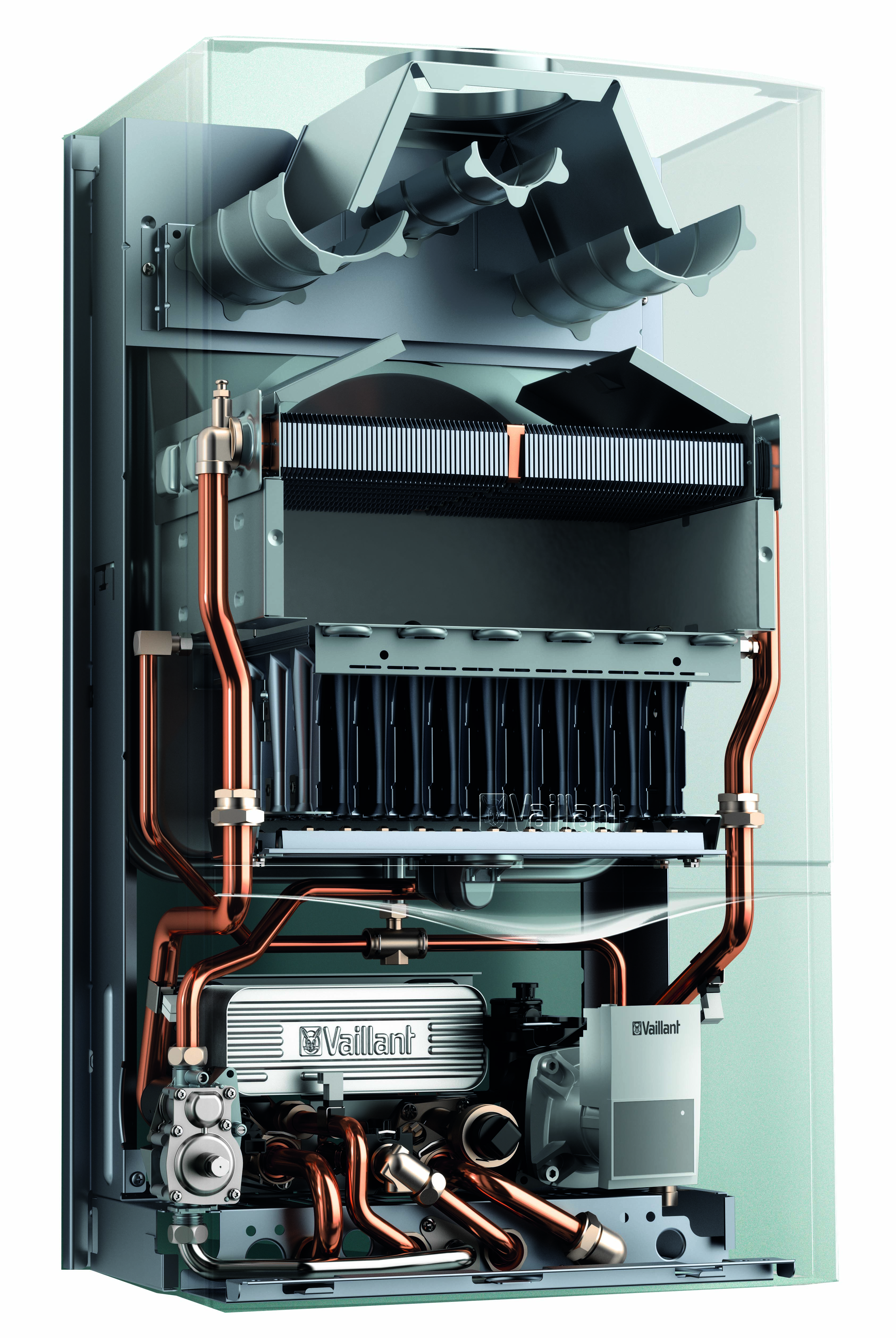 Chaudière murale gaz atmosphérique mixte, Vaillant atmoTEC plus VUW 244/4-5, chauffage 24 kW, eau chaude 24 kW