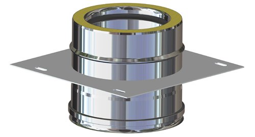 Plaque intermédiaire double paroi inox, Stabile PD, Ø 130 mm, sans supports