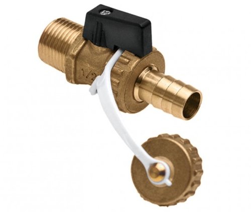 Robinet de vidange, 1/2", avec bouchon et chaînette