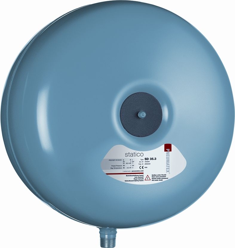 Vase d'expansion chauffage, IMI Pneumatex Statico SD 18.3, 18 L, 3 bar, prégonflage 1 bar