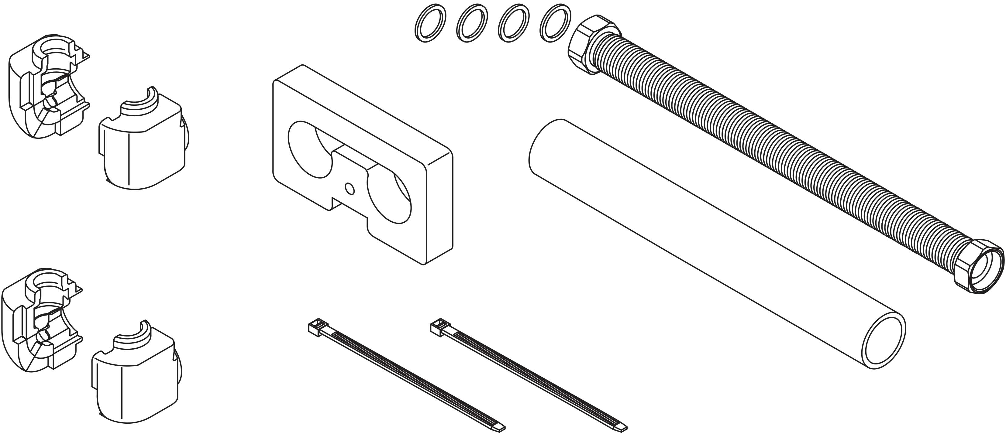 Aansluitkit met losse moer, Bulex, 2 x G 5/4", voor GeniaAir Mono