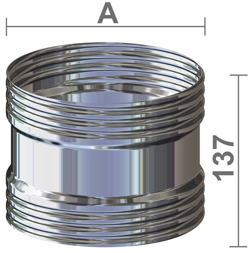 Raccord flexible-flexible inox, Stabile FX, Ø 130 mm