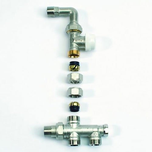 Set trois voies pour radiateur, Begetube, raccordement au sol, alimentation 100 %
