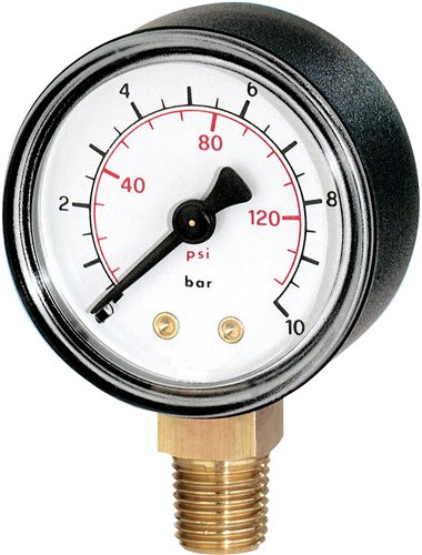 Manomètre à cadran, Watts FR200, Ø 63 mm, 0 à 10 bar, raccord radial 1/4"