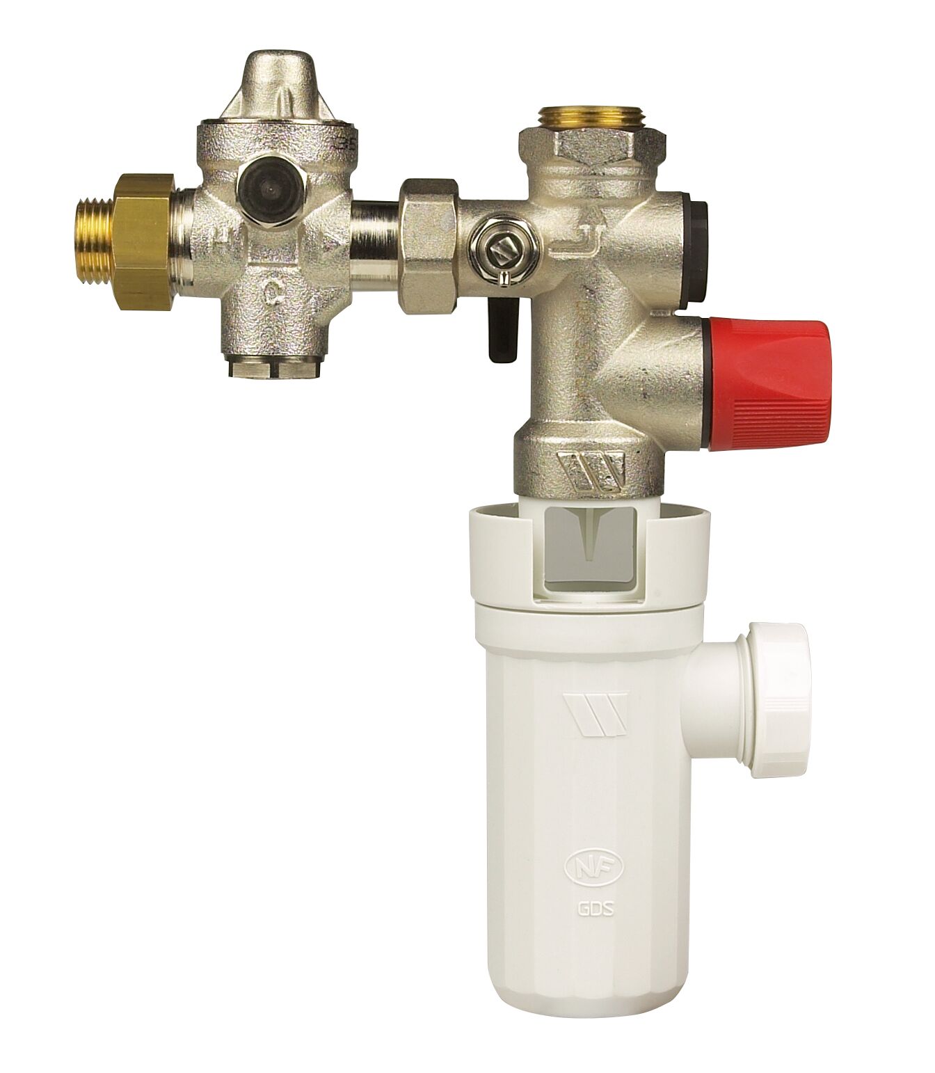 Veiligheidskit voor boiler, Watts SFR UNI, 3/4" x 1/2", met drukverminderaar Redufix en sifon