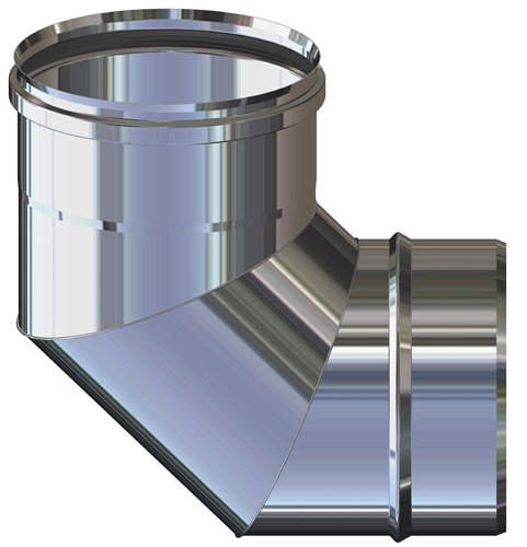 Coude 90° simple paroi inox, Stabile PS, Ø 130 mm