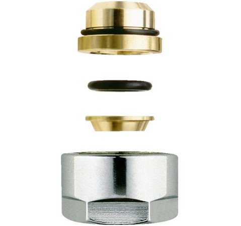 Raccord à compression pour radiateur, Honeywell, M24 x tube cuivre 15 mm