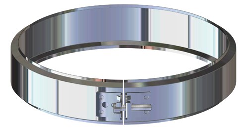 Collier couvre-joint double paroi inox, Stabile PD, Ø 130 mm, Ø extérieur 180 mm