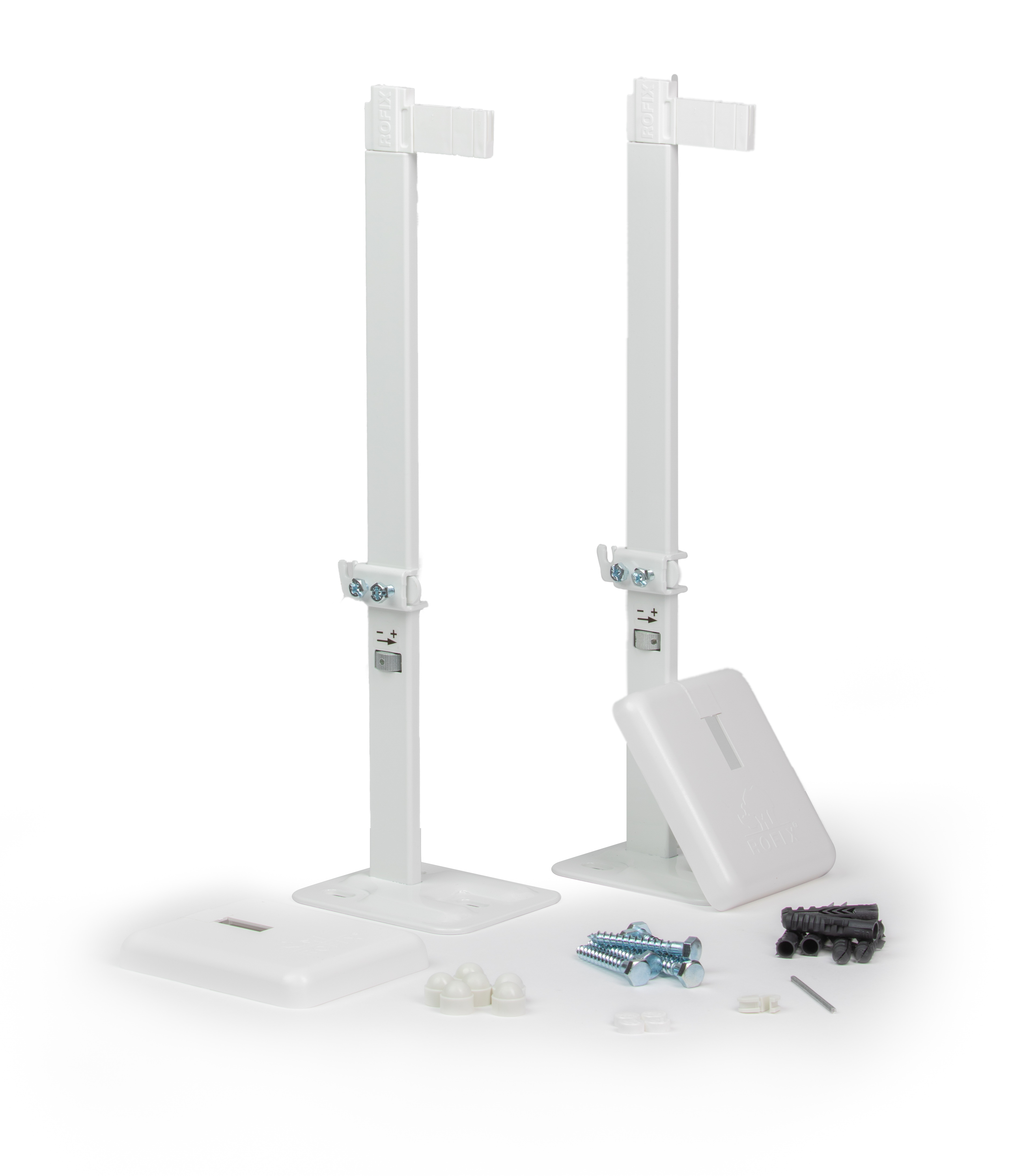 Console sur pied pour radiateur, Rofix Unistand H300/2, radiateur jusqu'à H 1000 mm, avec rosace de finition