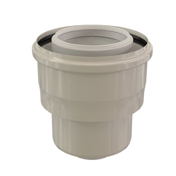 Adaptateur concentrique PP, Ubbink Rolux, Ø 60/100 vers 80/125 mm