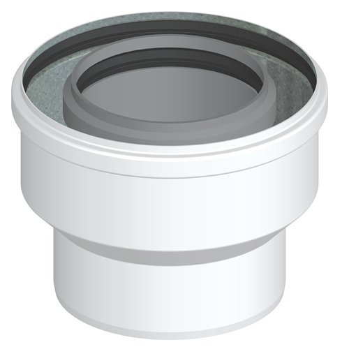 Concentrische adapter PP, Stabile PAC, Ø 60/100 naar 80/125 mm