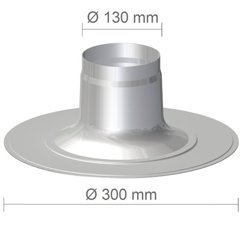Plakplaat voor concentrische rookgasbuis op plat dak, Stabile PAC, Ø 60/100 en 80/125 mm, aluminium