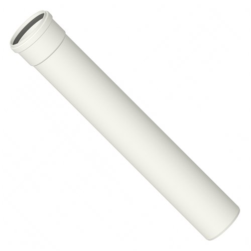 Conduit de fumée simple paroi PP, Stabile PAB, Ø 80 mm, longueur 1000 mm, blanc
