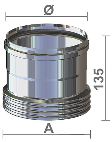 Raccord flexible-rigide inox, Stabile FX, Ø 130 mm, femelle