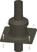 Terminal plat ventilé pour flexible PP, Stabile, Ø 80 mm, noir