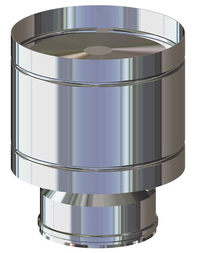 Chapeau anti-vent double paroi inox, Stabile PD, Ø 130 mm