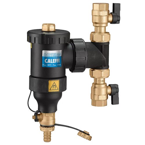 Séparateur de boues magnétique, Caleffi DIRTMAG, femelle 3/4", avec vannes d'arrêt