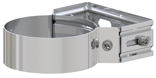 Collier mural réglable simple paroi inox, Stabile PS, Ø 130 mm