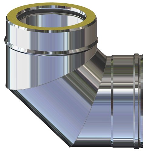 Coude 90° double paroi inox, Stabile PD, Ø 80 mm