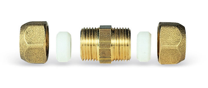 Raccord droit à double bague pour mazout, Watts DI, Ø 10 x 10 mm
