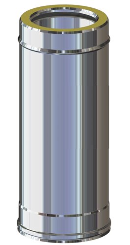 Conduit de fumée double paroi inox, Stabile PD, Ø 130 mm, longueur 1000 mm