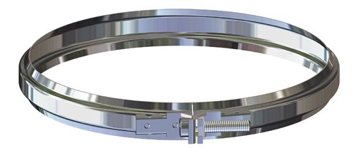 Collier couvre-joint simple paroi inox, Stabile PS, Ø 150 mm