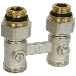 Bloc en H pour radiateur, Honeywell V2496, raccords eurocône 3/4", droit