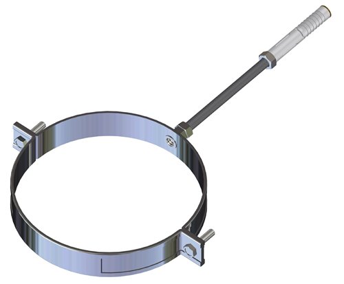 Collier à tige filetée simple paroi inox, Stabile PS, Ø 130 mm