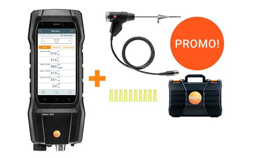 Analyseur de combustion, Testo 300, CO jusqu'à 4000 ppm, set 1