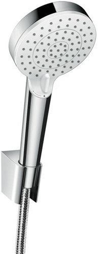 Ensemble douchette avec support mural, hansgrohe Crometta Vario EcoSmart, 2 jets, flexible 125 cm, blanc/chromé