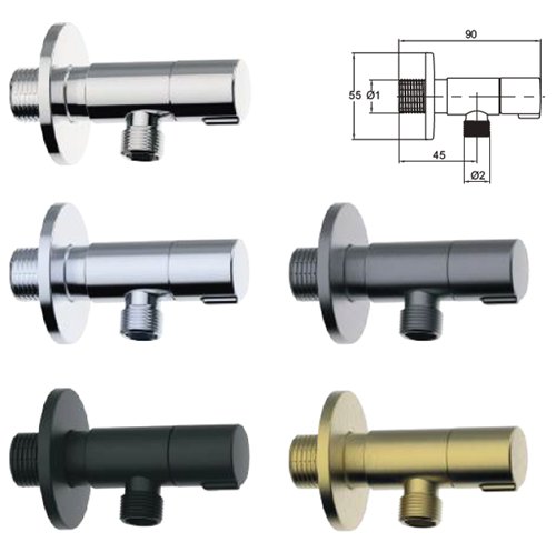 Robinet d'équerre, Clever Design, 1/2" x 3/8", gunmetal