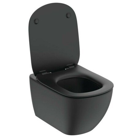 WC suspendu, Ideal Standard Tesi AquaBlade, 365 x 535 mm, avec abattant frein de chute, noir mat