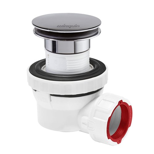 Vidage de lavabo avec siphon extra-plat, Wirquin NANO 6.7, Ø 32 mm, bonde clic-clac, chromé