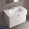 Plan vasque en charge minérale, Salgar Uniiq, 80 x 45 cm, cuve centrée, blanc
