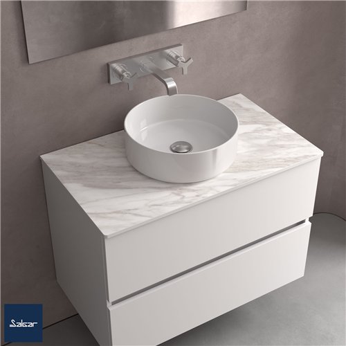 Vasque à poser en céramique, Salgar Kandy, Ø 36 cm, blanc brillant