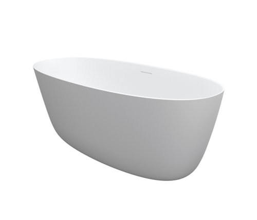 Baignoire îlot en solid surface, Riho Oval, 175 x 80 cm, blanc mat