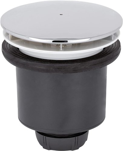 Siphon de douche à sortie verticale, Wirquin Tourbillon, Ø 90 mm, dôme ABS chromé