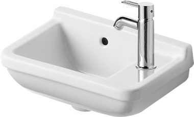 Lave-mains en céramique, Duravit Starck 3, largeur 40 cm, trou de robinet à droite