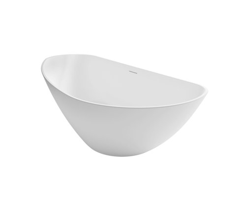 Baignoire îlot en solid surface, Riho Granada, 170 x 80 cm, version droite, blanc mat