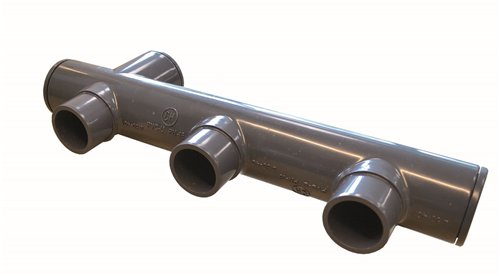 Collecteur PVC pression pour piscine, Aubia, 3 x Ø 50 mm, PN 16