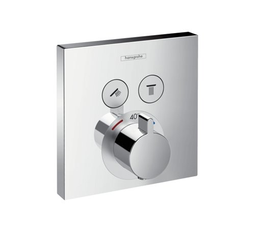 Set de finition pour thermostatique encastré, hansgrohe ShowerSelect, 2 sorties, chromé