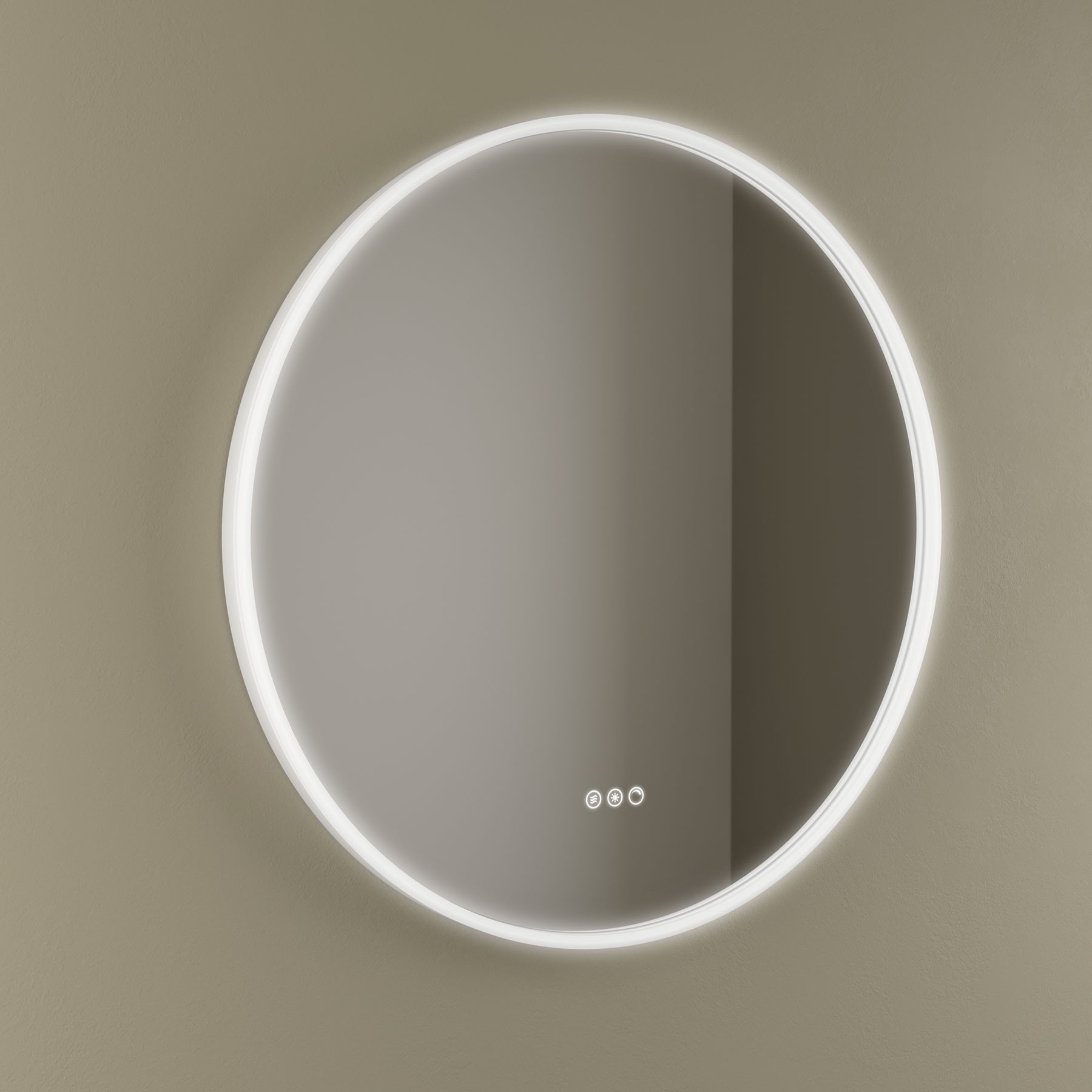 Ronde spiegel met LED-verlichting, Salgar Kori Curve, Ø 80 cm