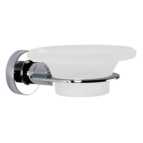 Zeephouder voor wandmontage, Sonia Tecno Project, glas en verchroomd metaal