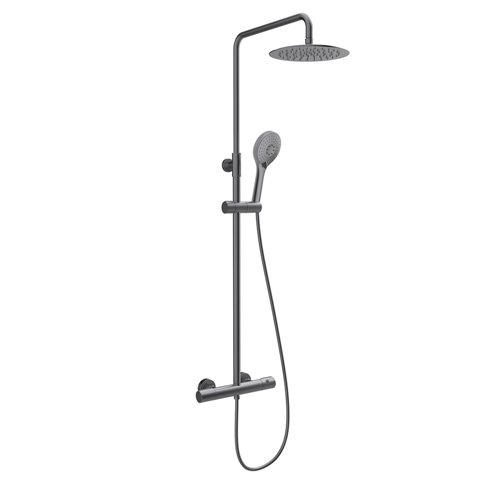 Colonne de douche thermostatique, Clever Up! Urban, douche de tête Ø 250 mm, gunmetal brossé