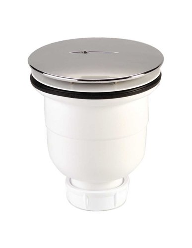 Siphon de douche à sortie verticale, Nicoll, Ø 90 mm, capot ABS chromé