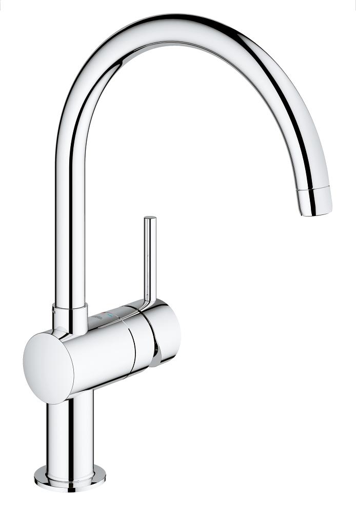 Mitigeur cuisine, GROHE Minta, bec en C, chromé