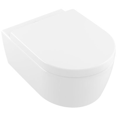 WC suspendu sans bride, Villeroy & Boch Avento DirectFlush, 370 x 530 mm, avec abattant frein de chute
